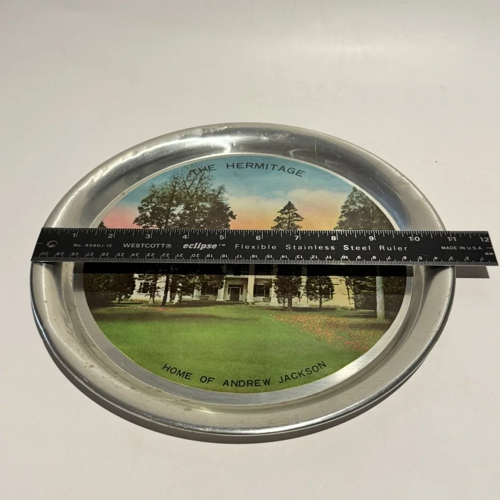 Vintage Souvenir Tin Tray of President Andrew Jackson's Home‎ The Hermitage Tenn